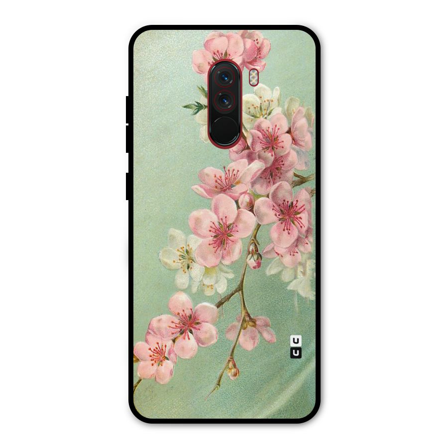 Blossom Cherry Design Metal Back Case for Poco F1