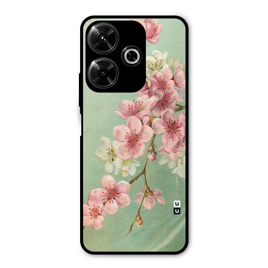 Blossom Cherry Design Metal Back Case for Poco M6 Plus
