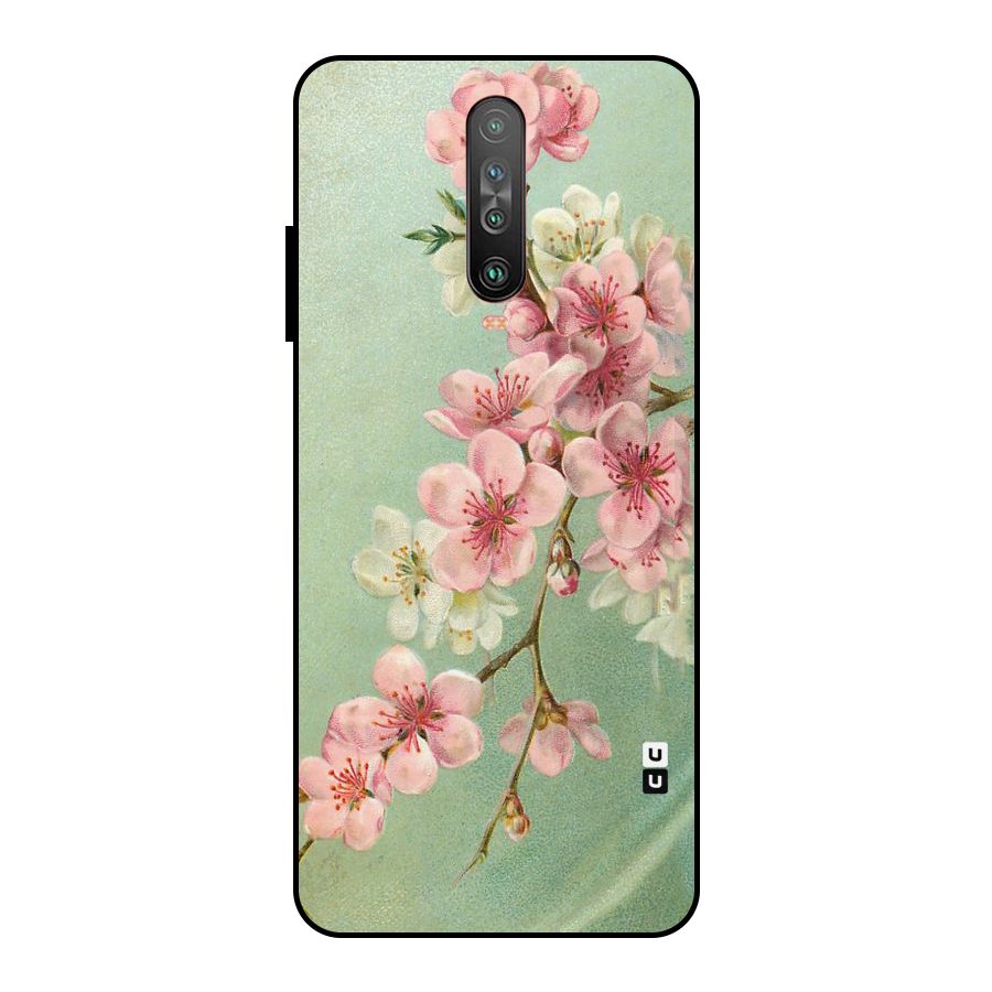 Blossom Cherry Design Metal Back Case for Poco X2