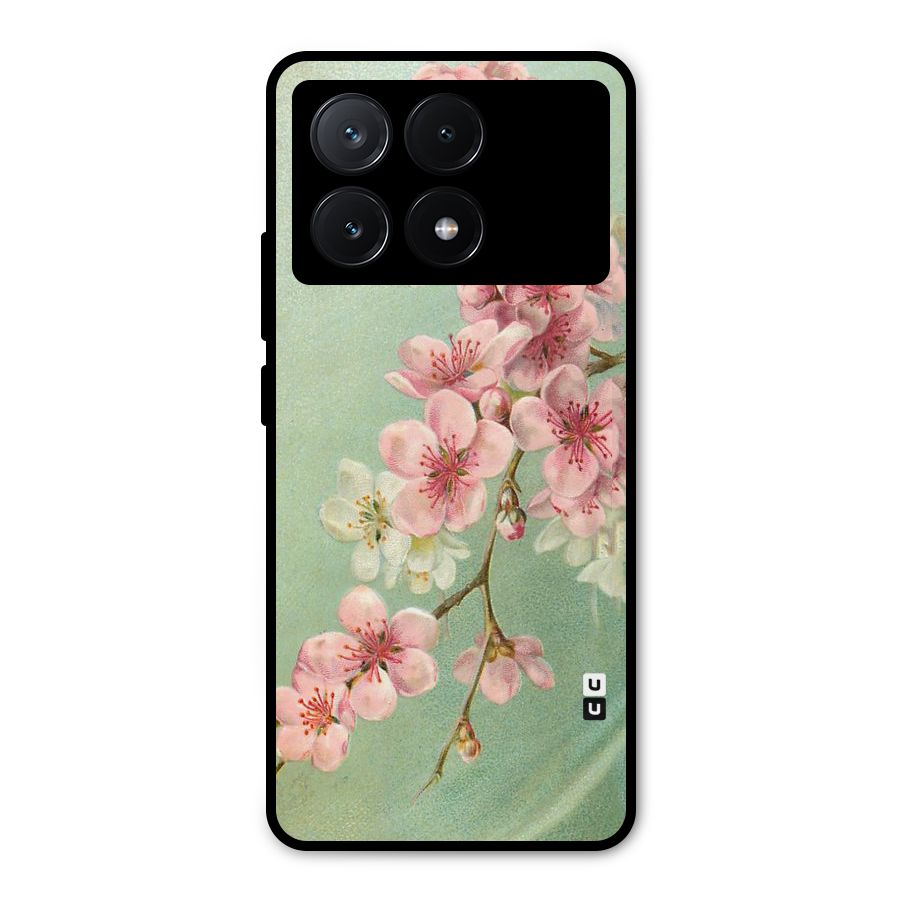 Blossom Cherry Design Metal Back Case for Poco X6 Pro