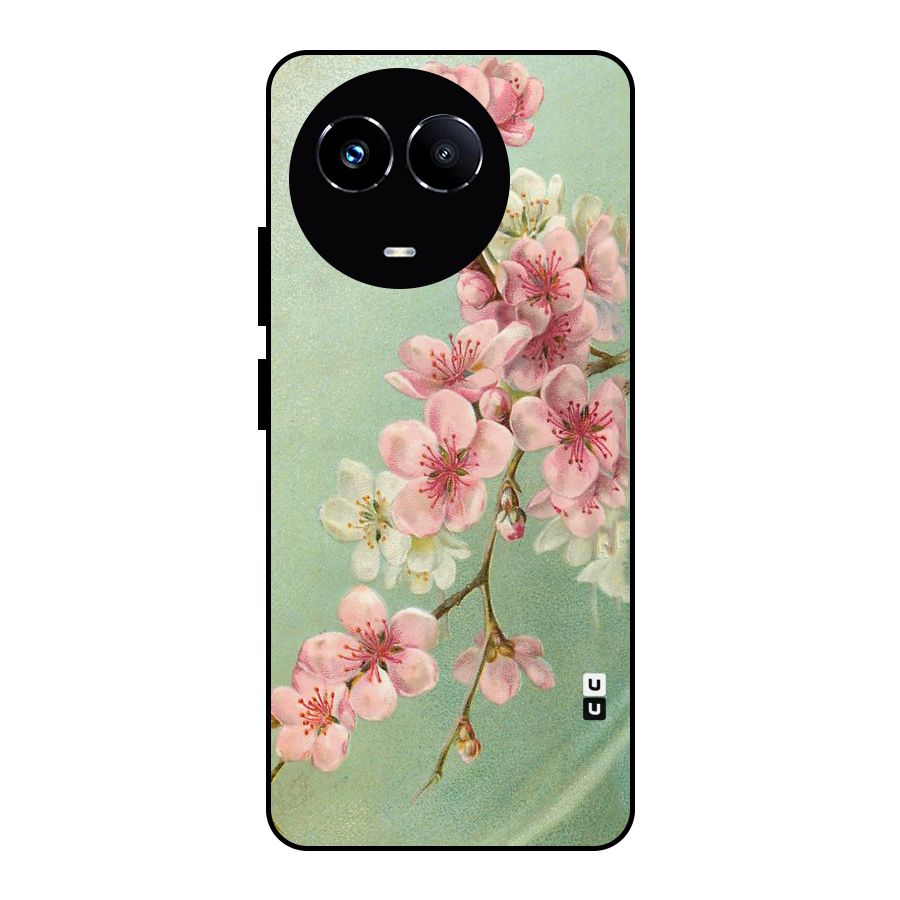 Blossom Cherry Design Metal Back Case for Realme 11X