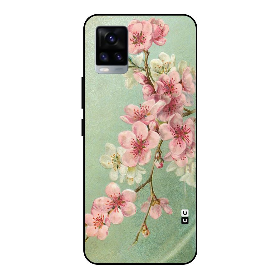 Blossom Cherry Design Metal Back Case for Vivo V20