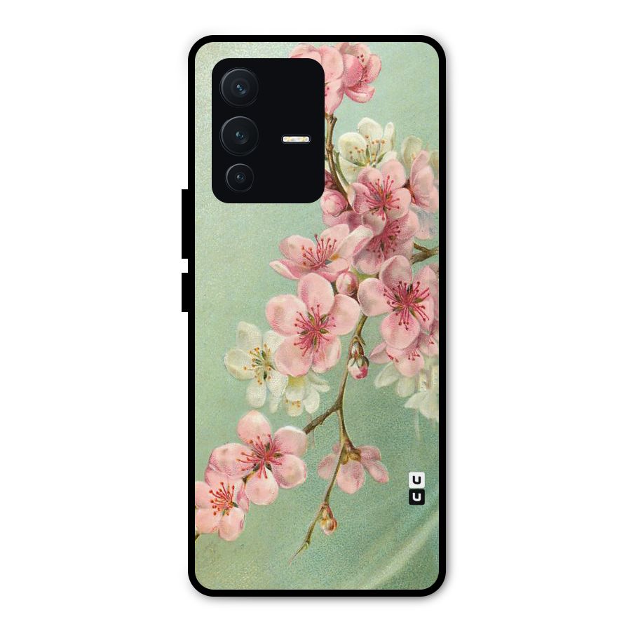 Blossom Cherry Design Metal Back Case for Vivo V23 Pro