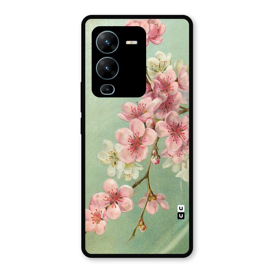 Blossom Cherry Design Metal Back Case for Vivo V25 Pro