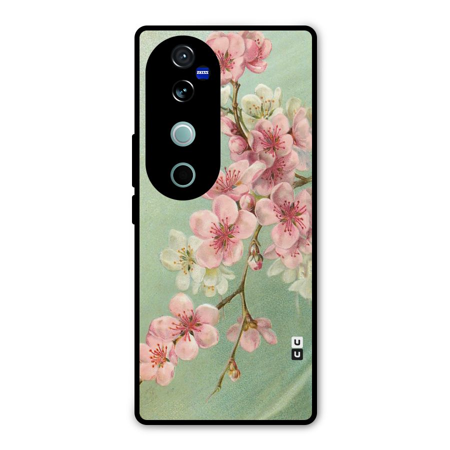 Blossom Cherry Design Metal Back Case for Vivo V40