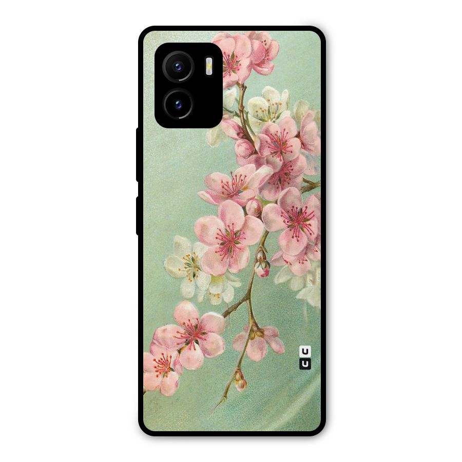 Blossom Cherry Design Metal Back Case for Vivo Y15s