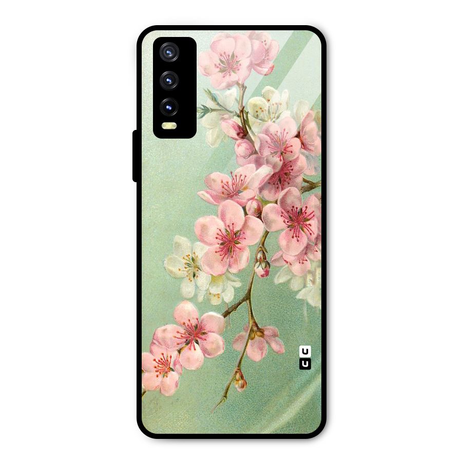 Blossom Cherry Design Metal Back Case for Vivo Y20 2021