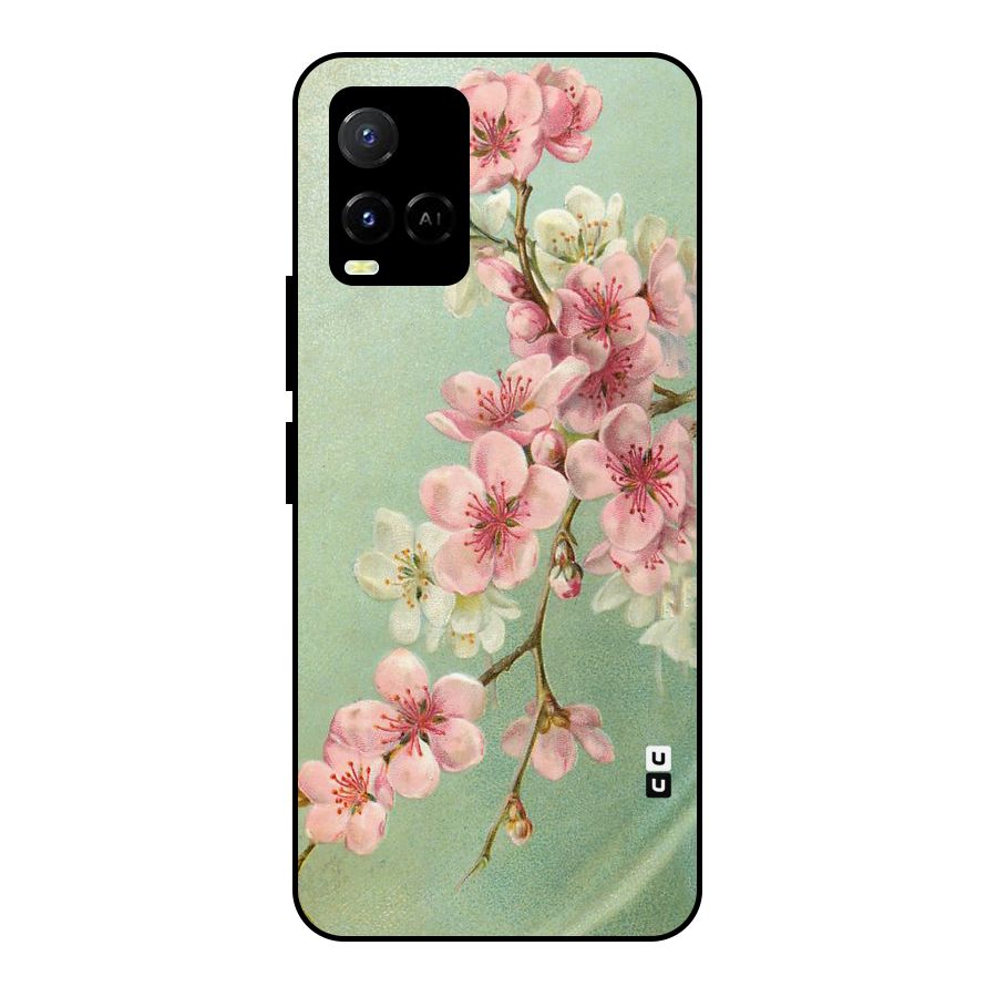 Blossom Cherry Design Metal Back Case for Vivo Y21