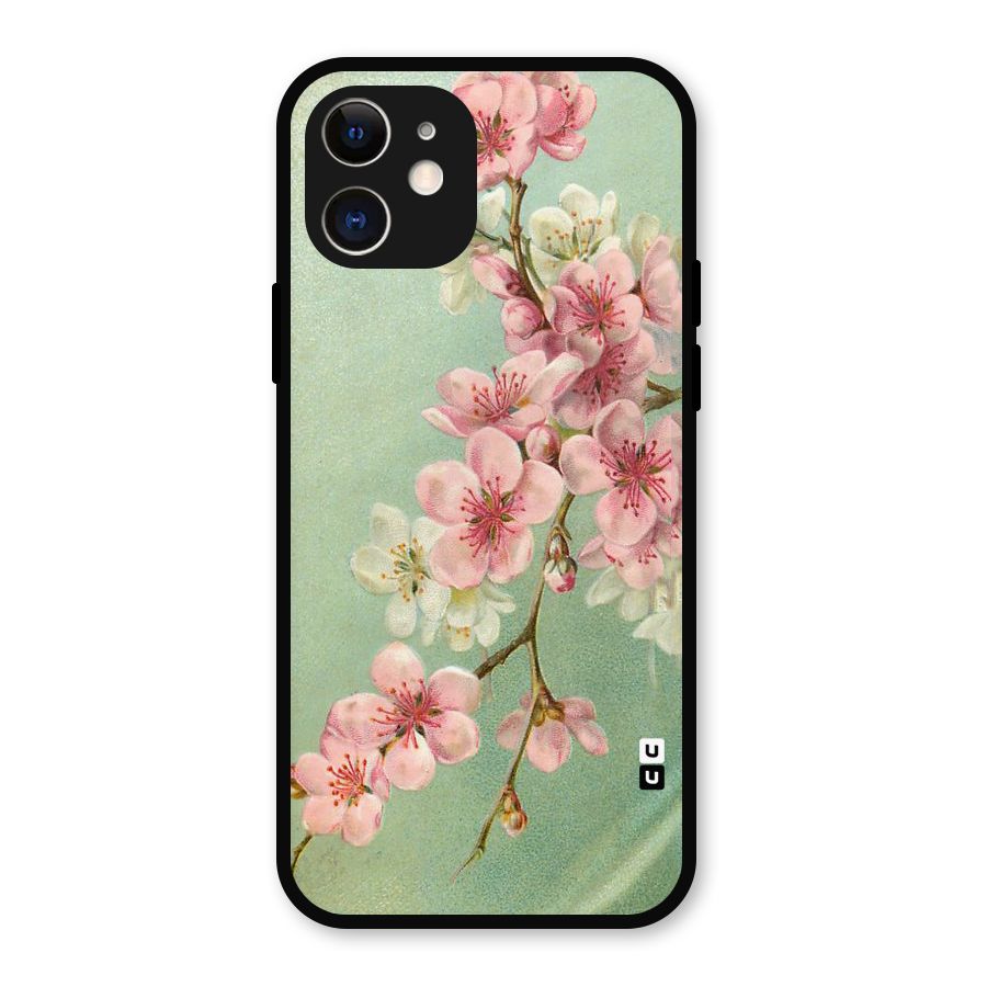 Blossom Cherry Design Metal Back Case for iPhone 12