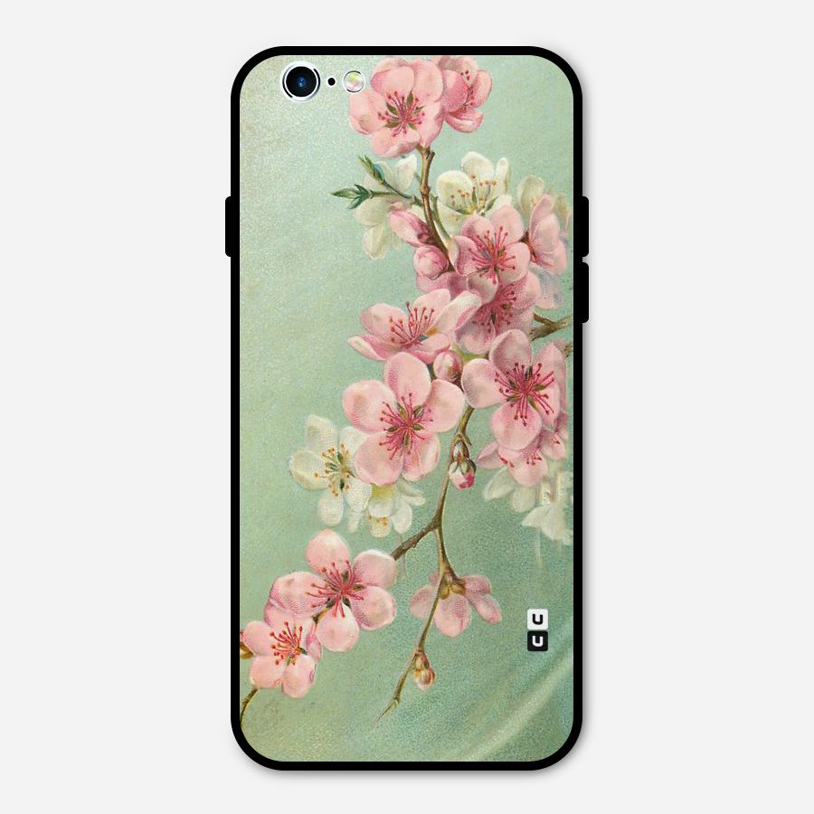 Blossom Cherry Design Metal Back Case for iPhone 6 6s