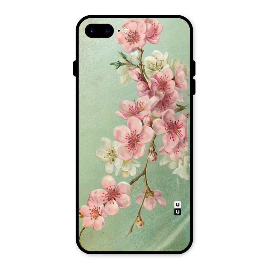 Blossom Cherry Design Metal Back Case for iPhone 8 Plus