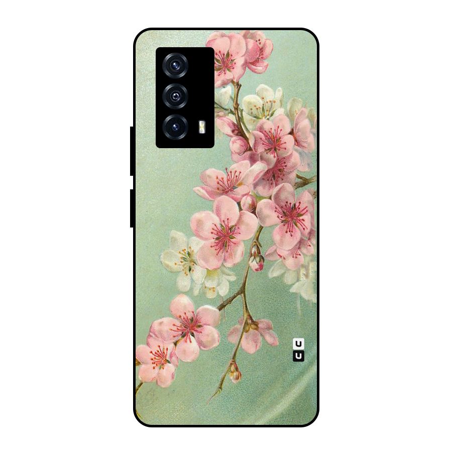 Blossom Cherry Design Metal Back Case for iQOO Z5