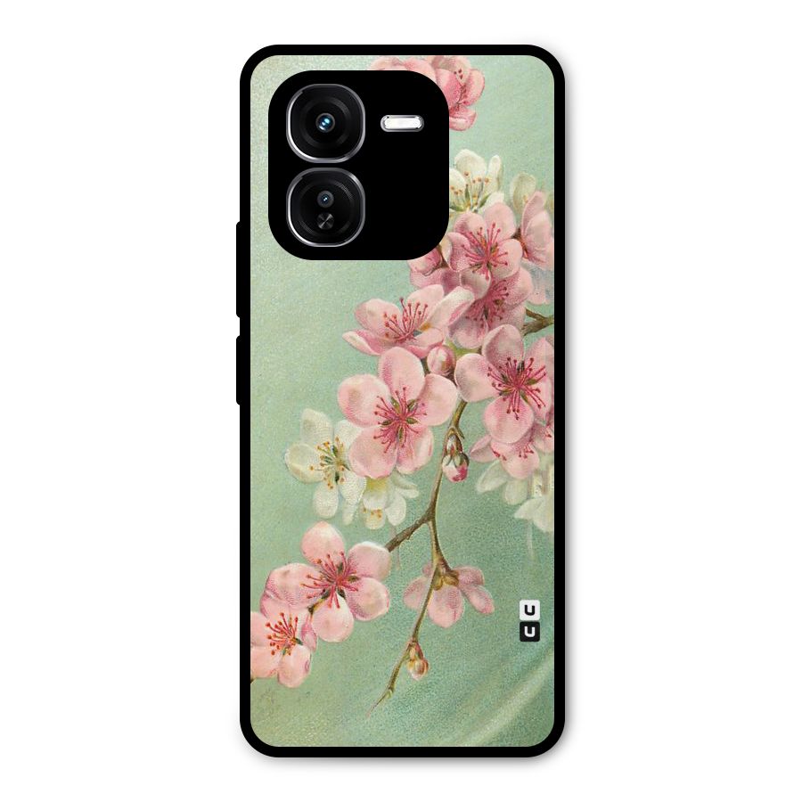 Blossom Cherry Design Metal Back Case for iQOO Z9x