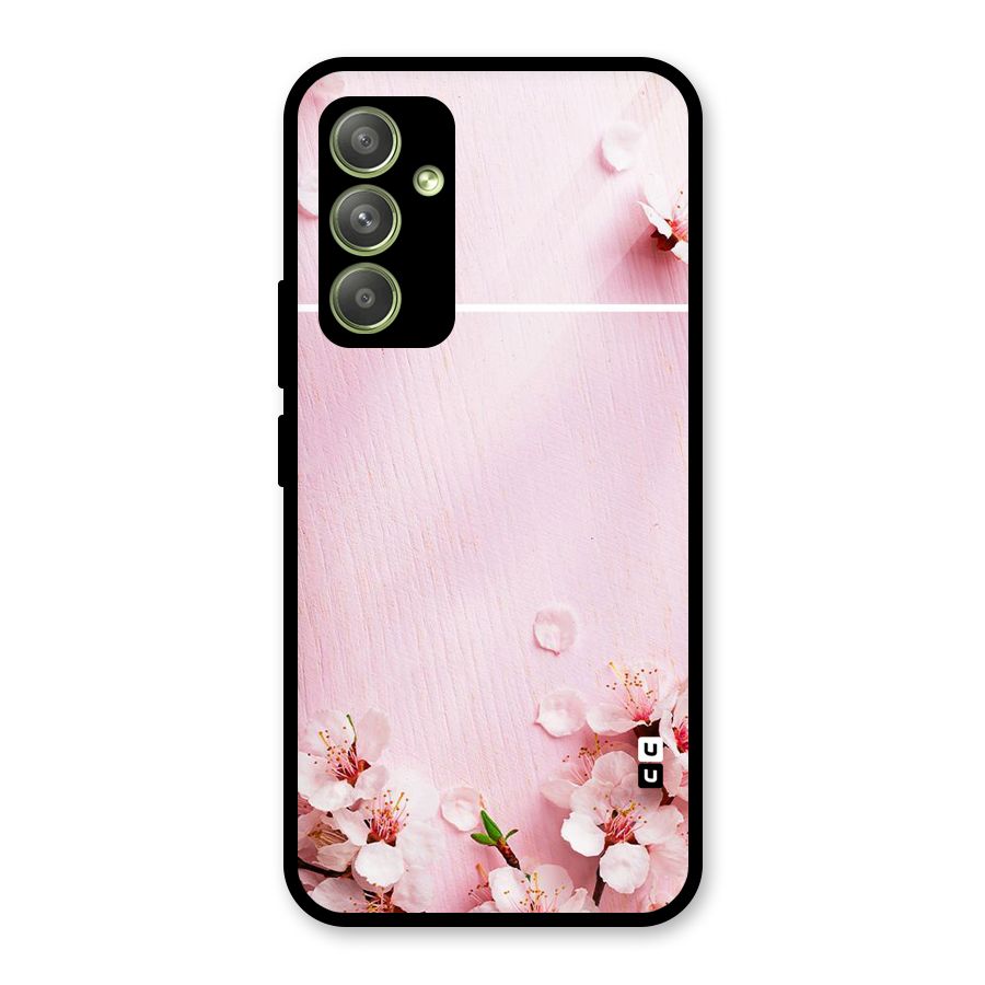 Blossom Frame Pink Glass Back Case for Galaxy A54