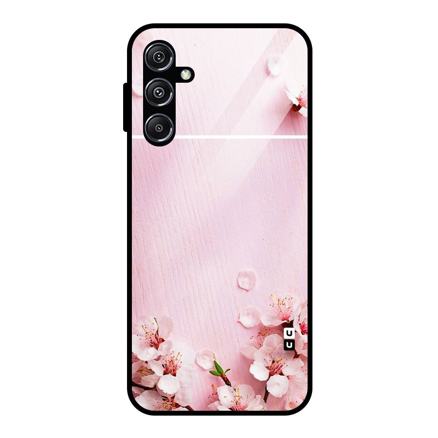 Blossom Frame Pink Glass Back Case for Galaxy M34 5G