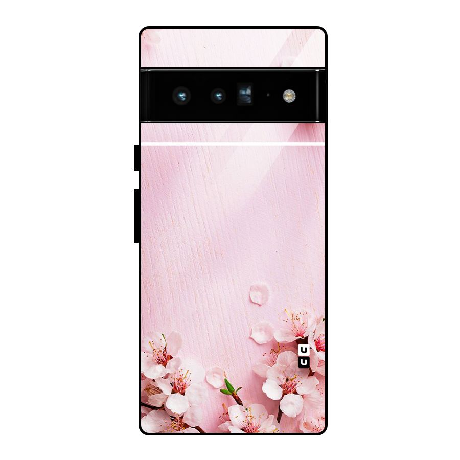 Blossom Frame Pink Glass Back Case for Google Pixel 6 Pro