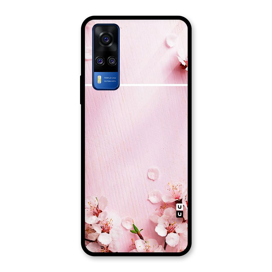 Blossom Frame Pink Glass Back Case for Vivo Y31