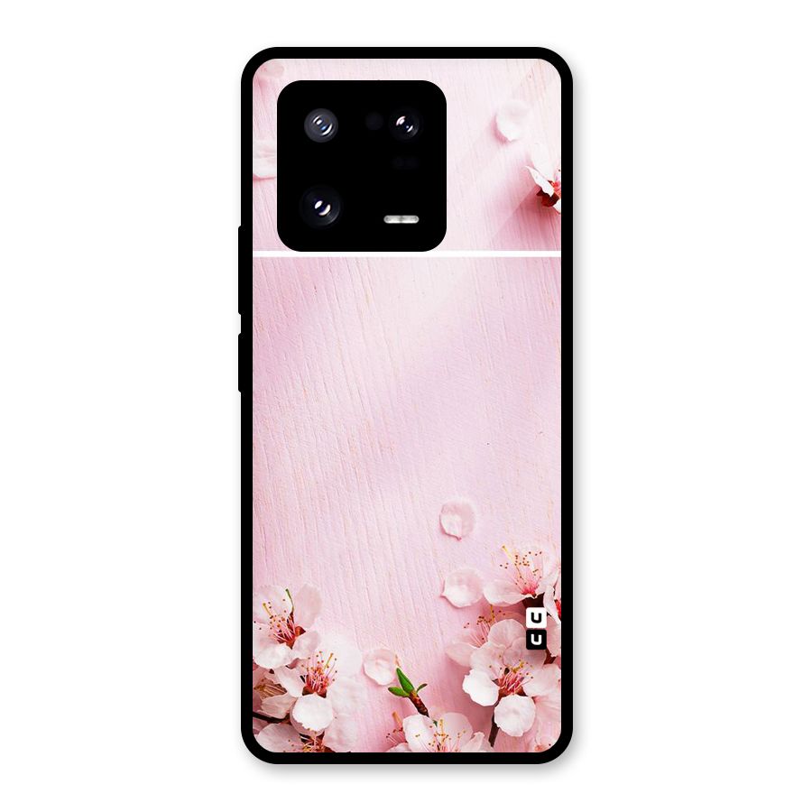 Blossom Frame Pink Glass Back Case for Xiaomi 13 Pro