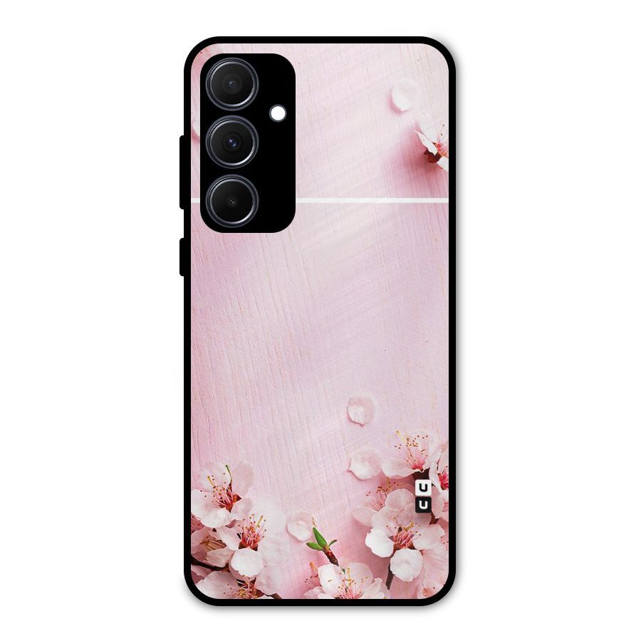 Blossom Frame Pink Metal Back Case for Galaxy A35