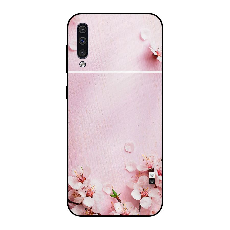 Blossom Frame Pink Metal Back Case for Galaxy A50s