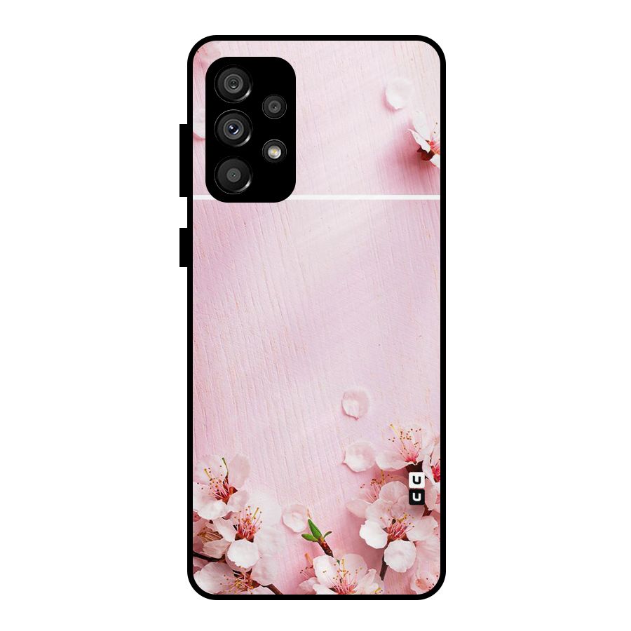 Blossom Frame Pink Metal Back Case for Galaxy A73 5G