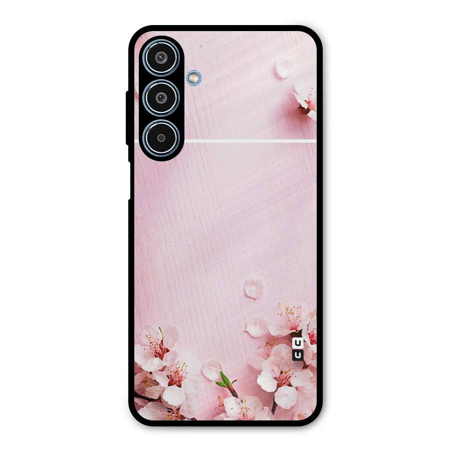 Blossom Frame Pink Metal Back Case for Galaxy M35