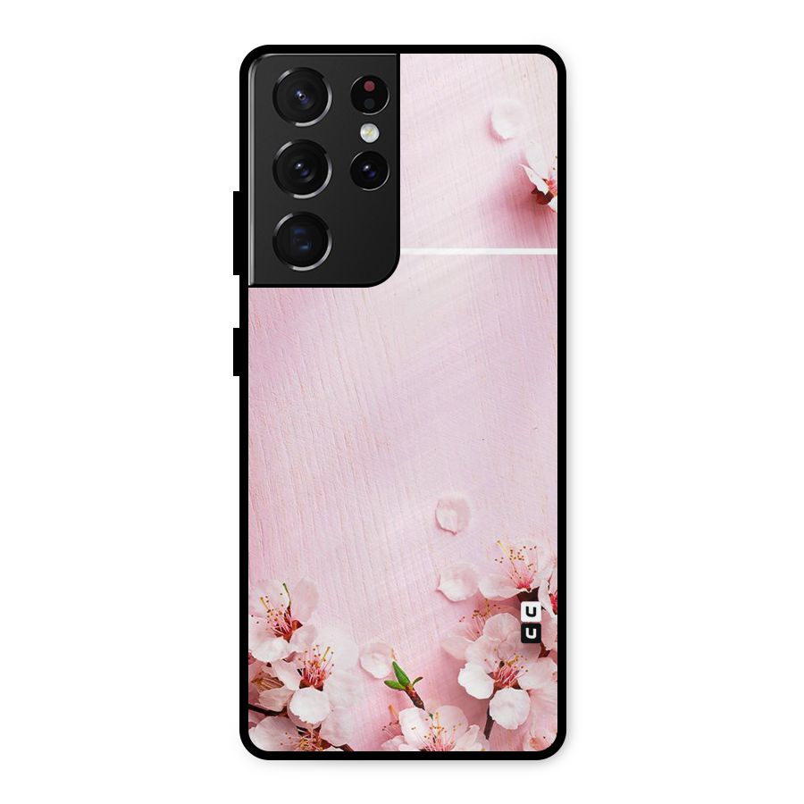 Blossom Frame Pink Metal Back Case for Galaxy S21 Ultra 5G