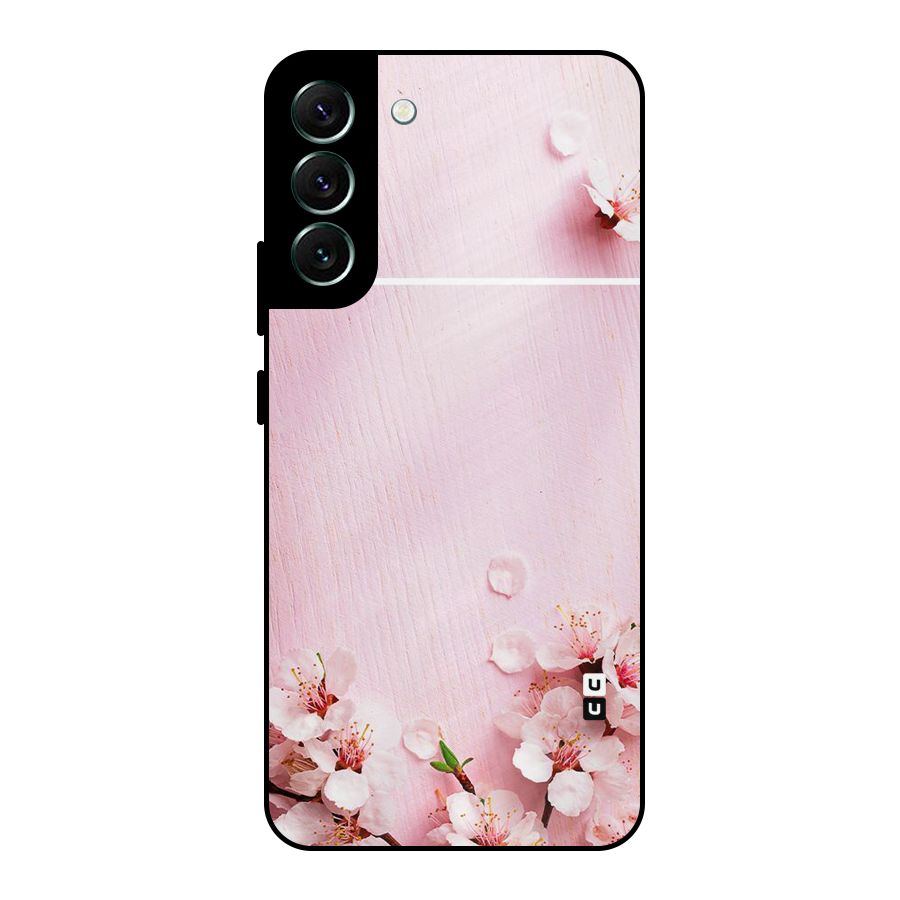Blossom Frame Pink Metal Back Case for Galaxy S22 Plus 5G