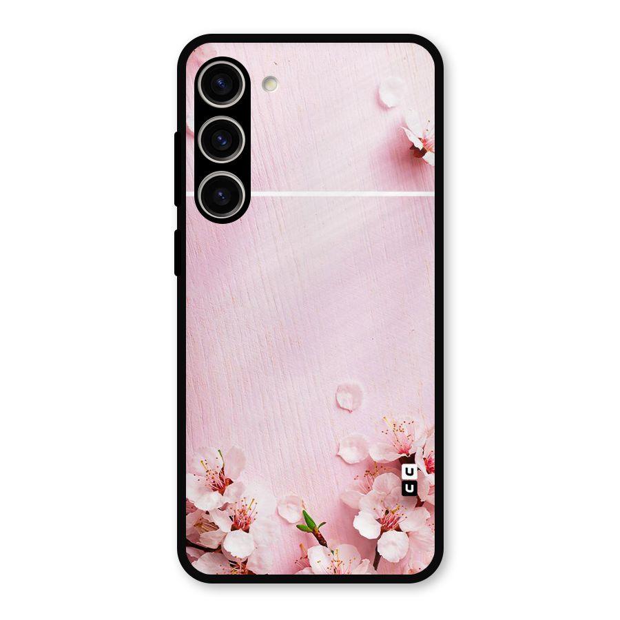 Blossom Frame Pink Metal Back Case for Galaxy S23 Plus