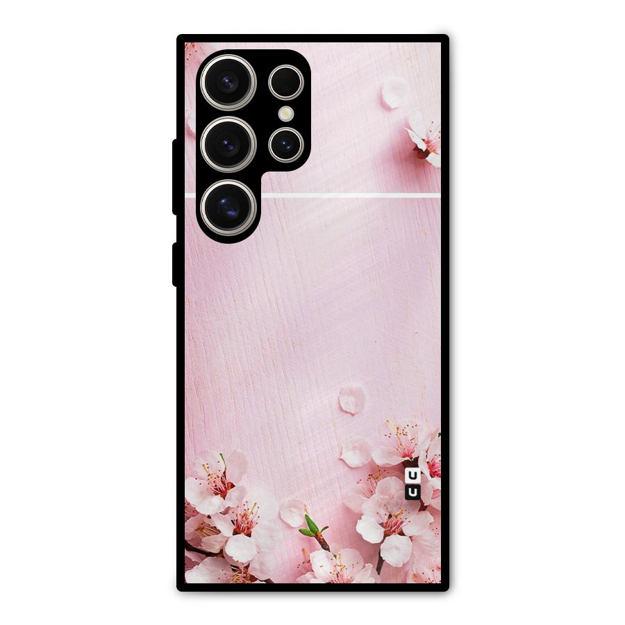 Blossom Frame Pink Metal Back Case for Galaxy S24 Ultra