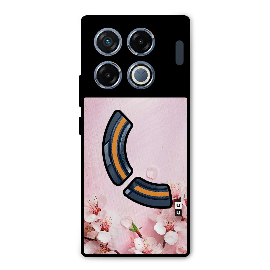 Blossom Frame Pink Metal Back Case for Infinix GT 20 Pro