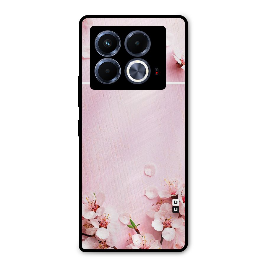 Blossom Frame Pink Metal Back Case for Infinix Note 40 5G