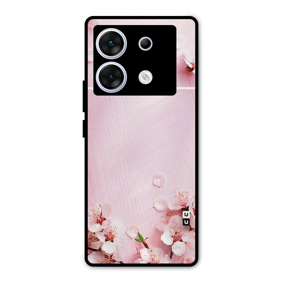 Blossom Frame Pink Metal Back Case for Infinix Zero 30 5G
