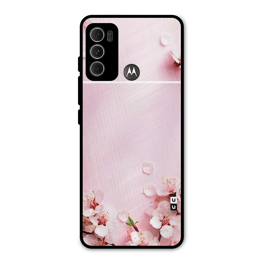 Blossom Frame Pink Metal Back Case for Moto G60