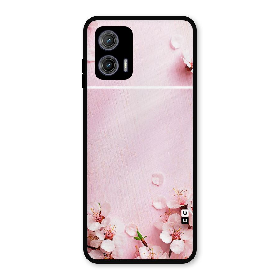 Blossom Frame Pink Metal Back Case for Moto G73