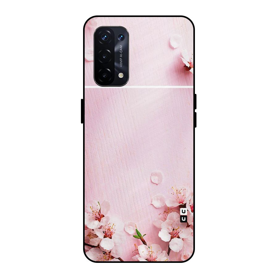 Blossom Frame Pink Metal Back Case for Oppo A74 5G