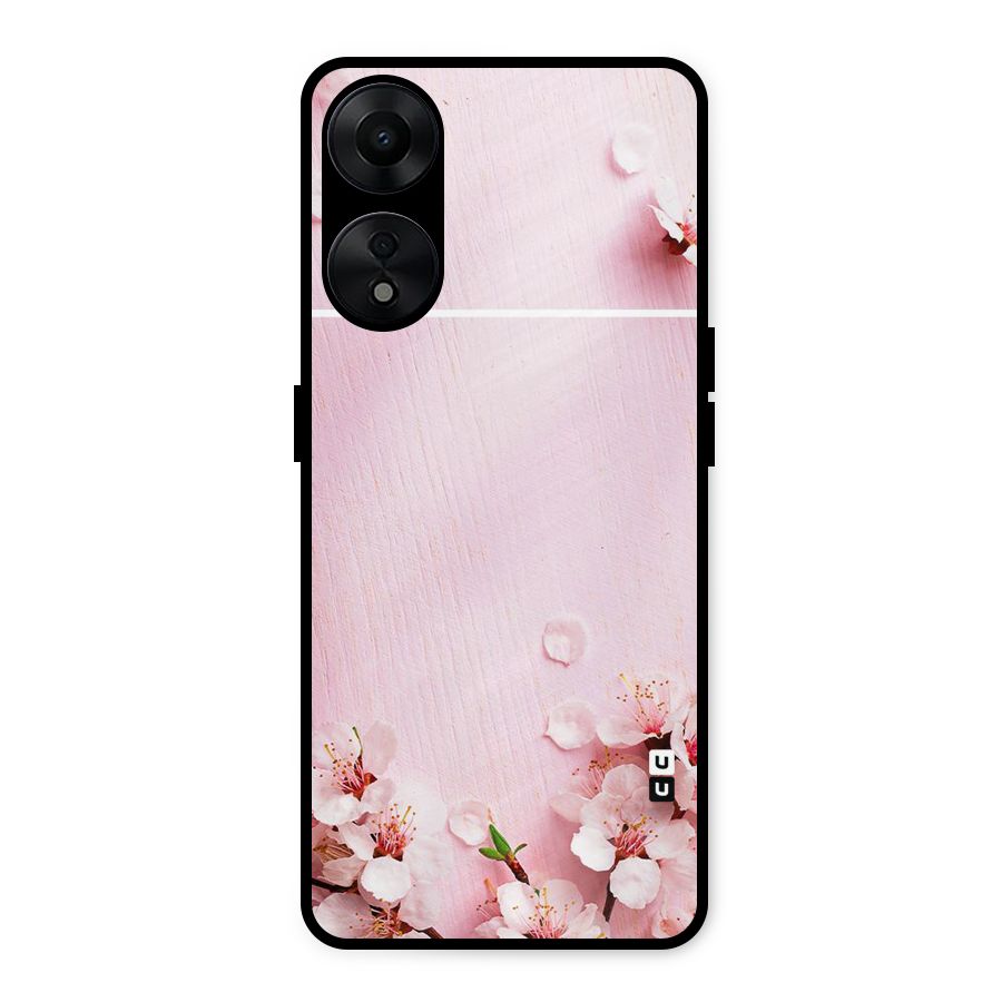 Blossom Frame Pink Metal Back Case for Oppo A78 5G