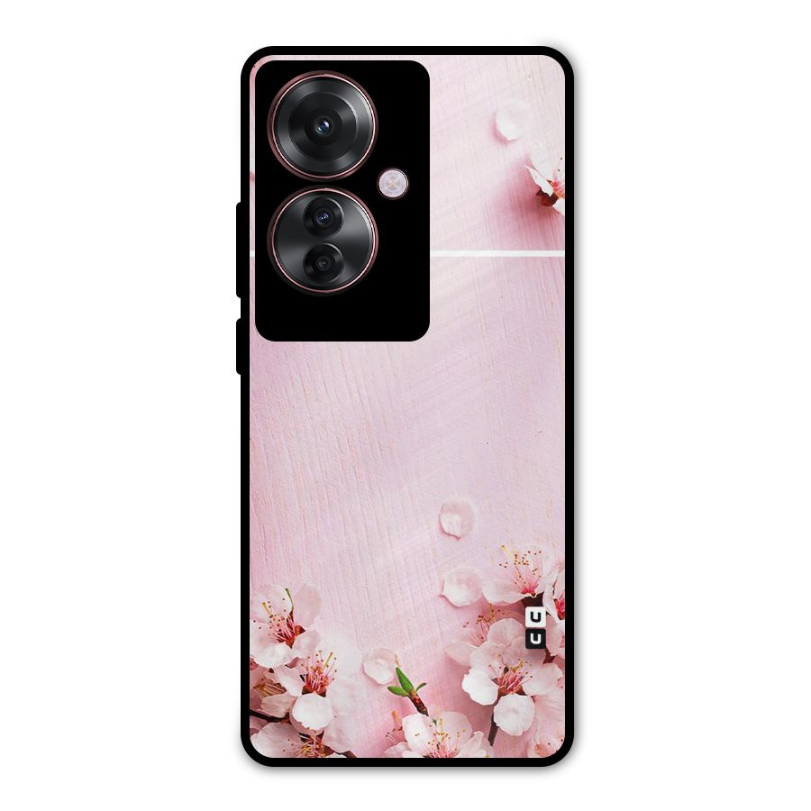 Blossom Frame Pink Metal Back Case for Oppo F25 Pro