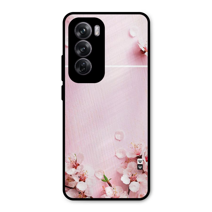 Blossom Frame Pink Metal Back Case for Oppo Reno12 Pro