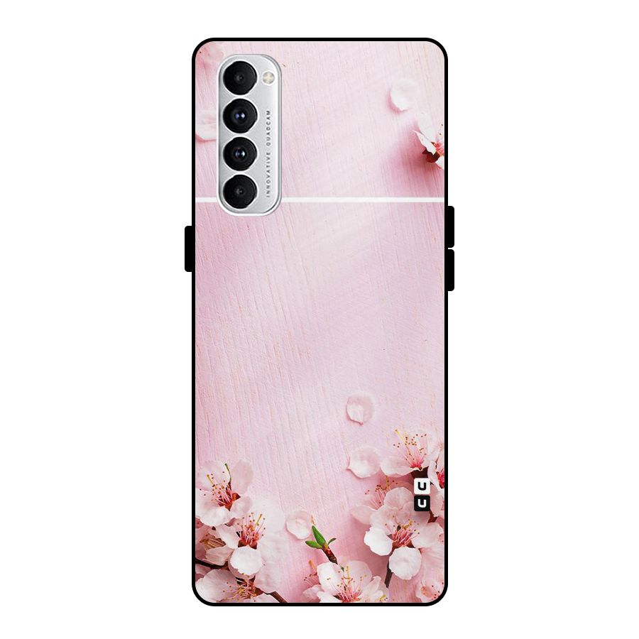 Blossom Frame Pink Metal Back Case for Oppo Reno4 Pro