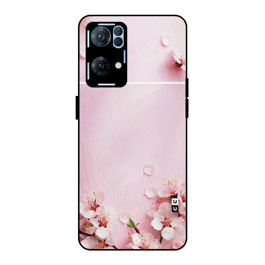 Blossom Frame Pink Metal Back Case for Oppo Reno7 Pro 5G