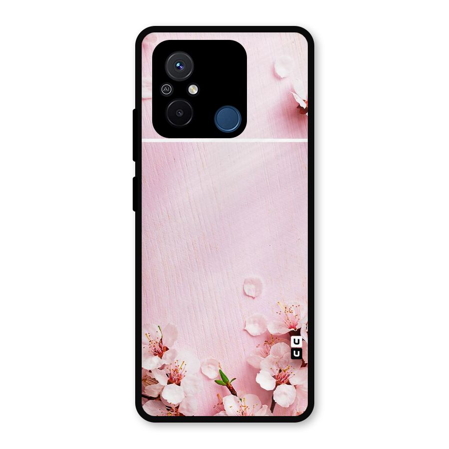 Blossom Frame Pink Metal Back Case for Poco C55