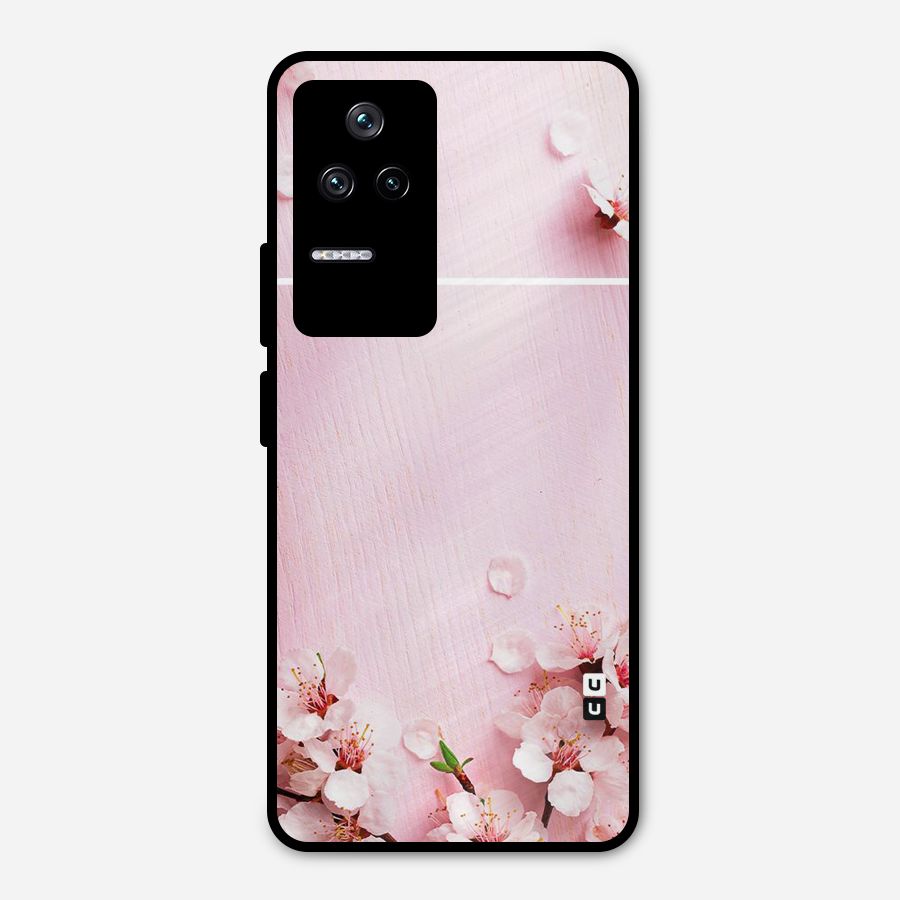 Blossom Frame Pink Metal Back Case for Poco F4 5G