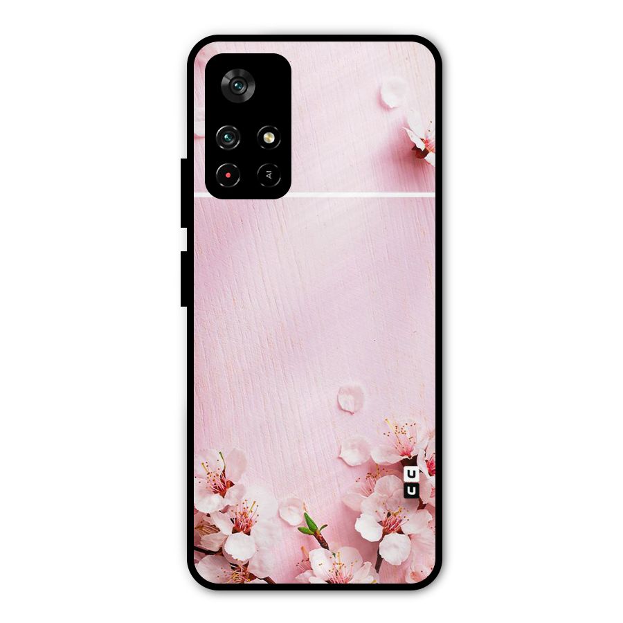 Blossom Frame Pink Metal Back Case for Poco M4 Pro 5G