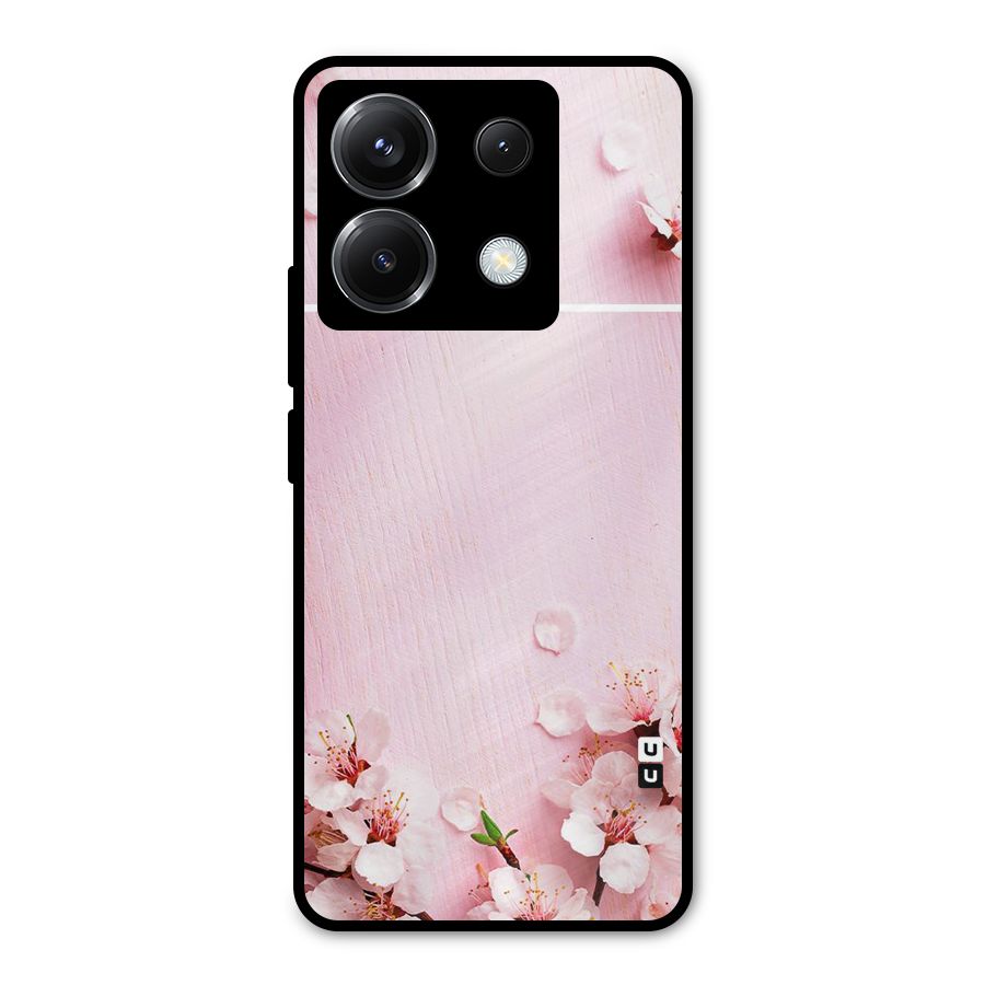 Blossom Frame Pink Metal Back Case for Poco X6