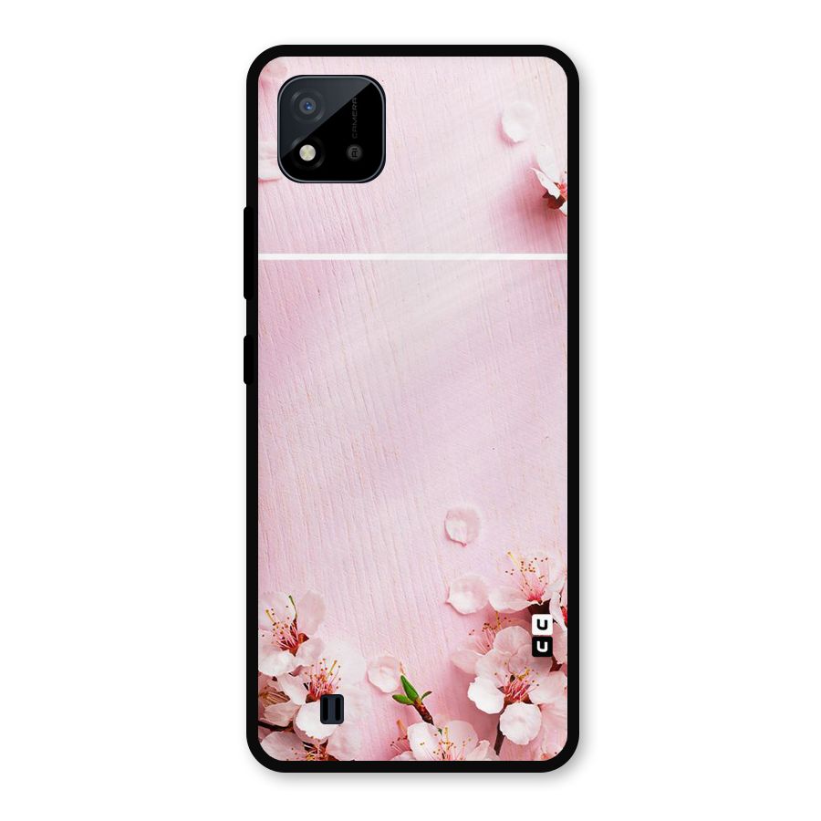 Blossom Frame Pink Metal Back Case for Realme C11 2021