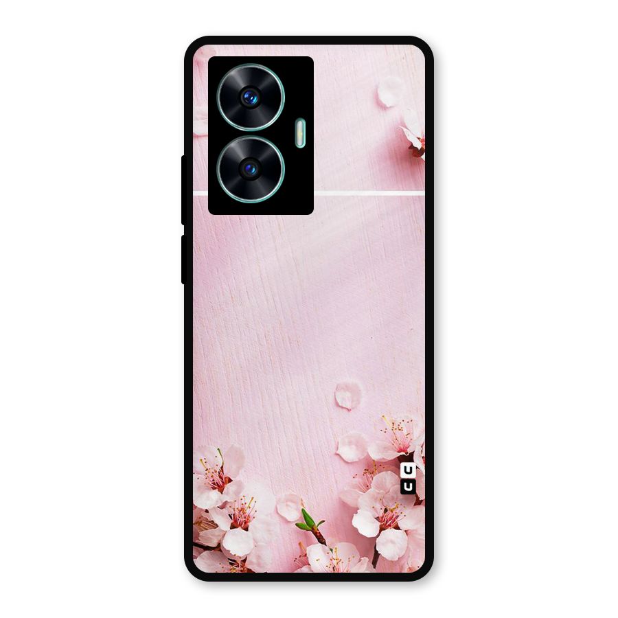 Blossom Frame Pink Metal Back Case for Realme C55