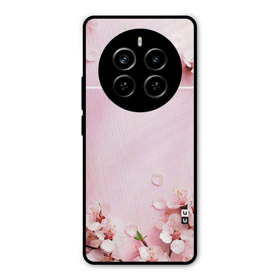 Blossom Frame Pink Metal Back Case for Realme P1 Pro