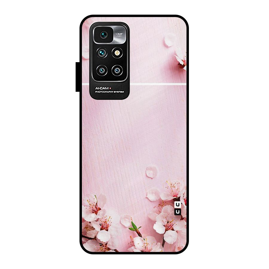 Blossom Frame Pink Metal Back Case for Redmi 10 Prime