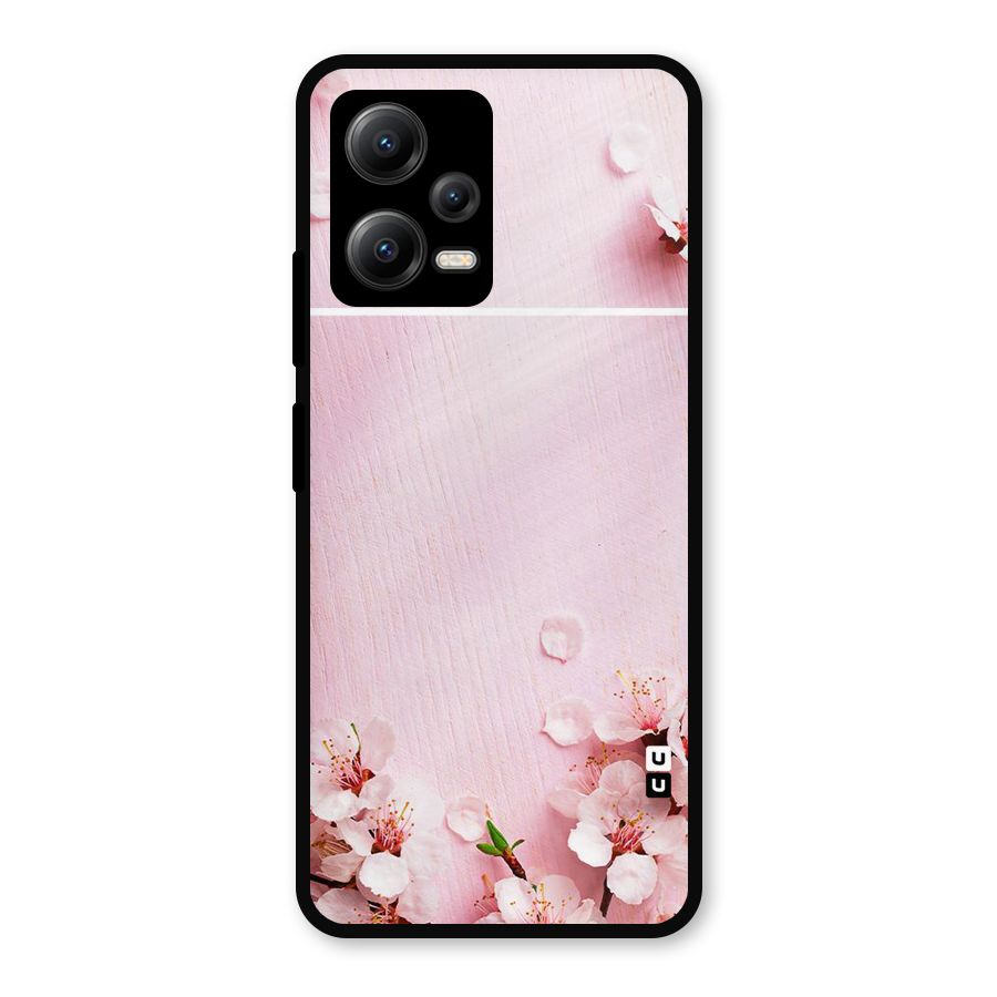 Blossom Frame Pink Metal Back Case for Redmi Note 12 5G